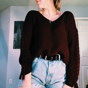 Burgundy American Eagle sweater
